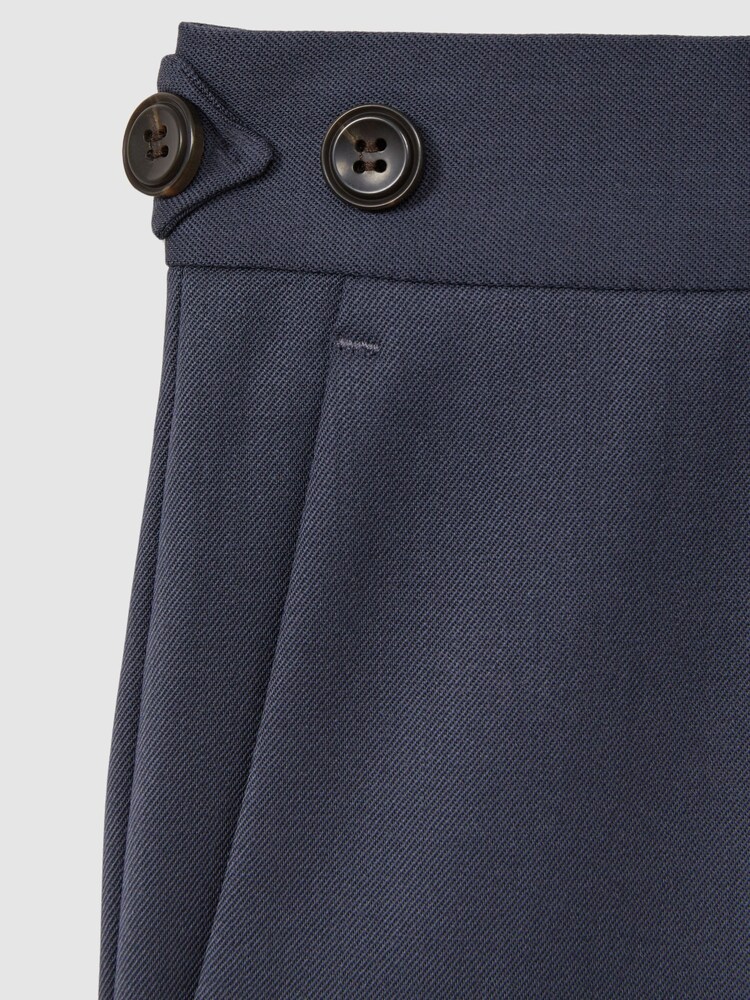 Reiss Airforce Blue Bartley Textured Wool Slim Fit Trousers - Image 6 of 6 Reiss Airforce Blue Bartley Textured Wool Slim Fit Trousers - Image 6 of 6