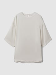 Reiss Ivory Anya Relaxed Satin Blouse - Image 2 of 7