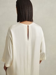 Reiss Ivory Anya Relaxed Satin Blouse - Image 6 of 7