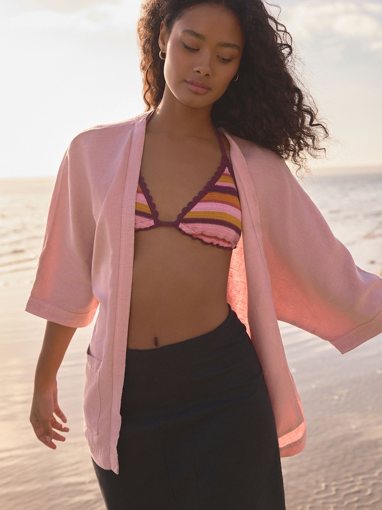 Light Pink 100% Linen Jacket - Image 1 of 8