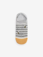 Navy/Ochre Bee Invisible Socks 5 Pack - Image 3 of 6