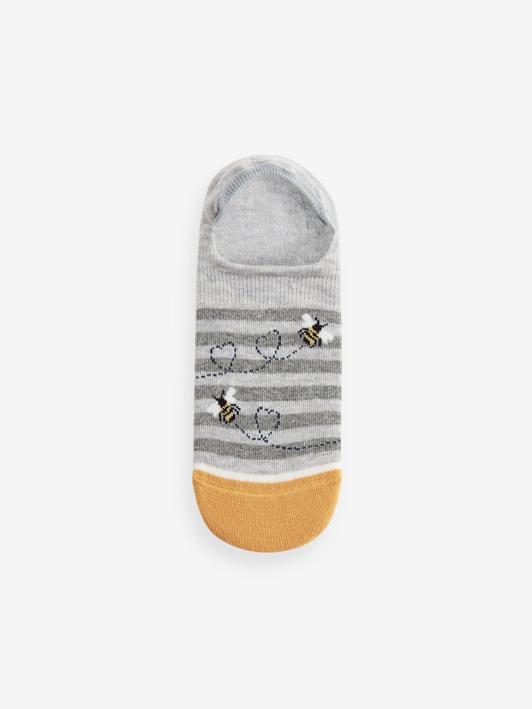 Abeille bleu marine/ocre - Paquet de chaussettes invisibles 5 - Image 3 of 6