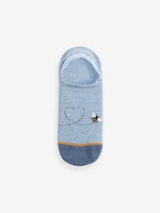 Navy/Ochre Bee Invisible Socks 5 Pack - Image 6 of 6