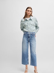 BOSS Denim-Jacke aus Baumwolle mit Stickmuster, Blau - Bild 1 von 6