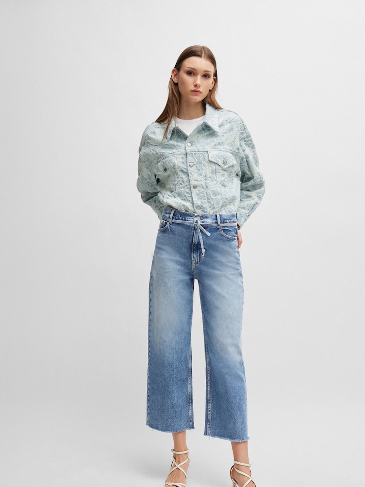 BOSS Denim-Jacke aus Baumwolle mit Stickmuster, Blau - Bild 1 von 6