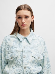 BOSS Denim-Jacke aus Baumwolle mit Stickmuster, Blau - Bild 2 von 6
