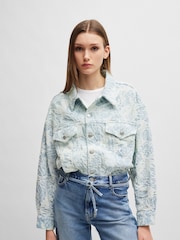 BOSS Denim-Jacke aus Baumwolle mit Stickmuster, Blau - Bild 4 von 6