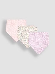 JoJo Maman Bébé White Baby Ditsy Dribble Bibs 3 Pack - Image 1 of 8