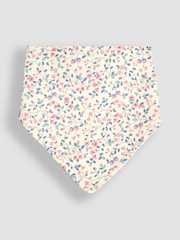 JoJo Maman Bébé White Baby Ditsy Dribble Bibs 3 Pack - Image 4 of 8