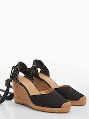 Mango Black Lace-Up Espadrilles - Image 2 of 3