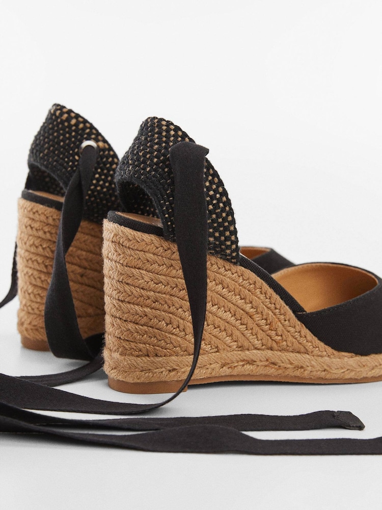 Mango Black Lace-Up Espadrilles - Image 3 of 3