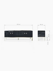 Frank Olsen Midnight Black Lyra Four Door SMART TV Cabinet - Image 10 of 11