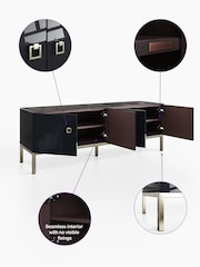 Frank Olsen Midnight Black Lyra Four Door SMART TV Cabinet - Image 5 of 11