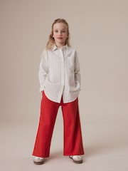 Red 100% Cotton Stripe Shirt and Joggers Set (3-16yrs) - Image 2 of 4