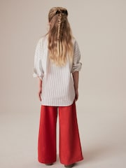 Red 100% Cotton Stripe Shirt and Joggers Set (3-16yrs) - Image 3 of 4