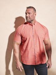 BadRhino Big & Tall Pink Checked 100% Cotton Shirt - Image 1 of 4