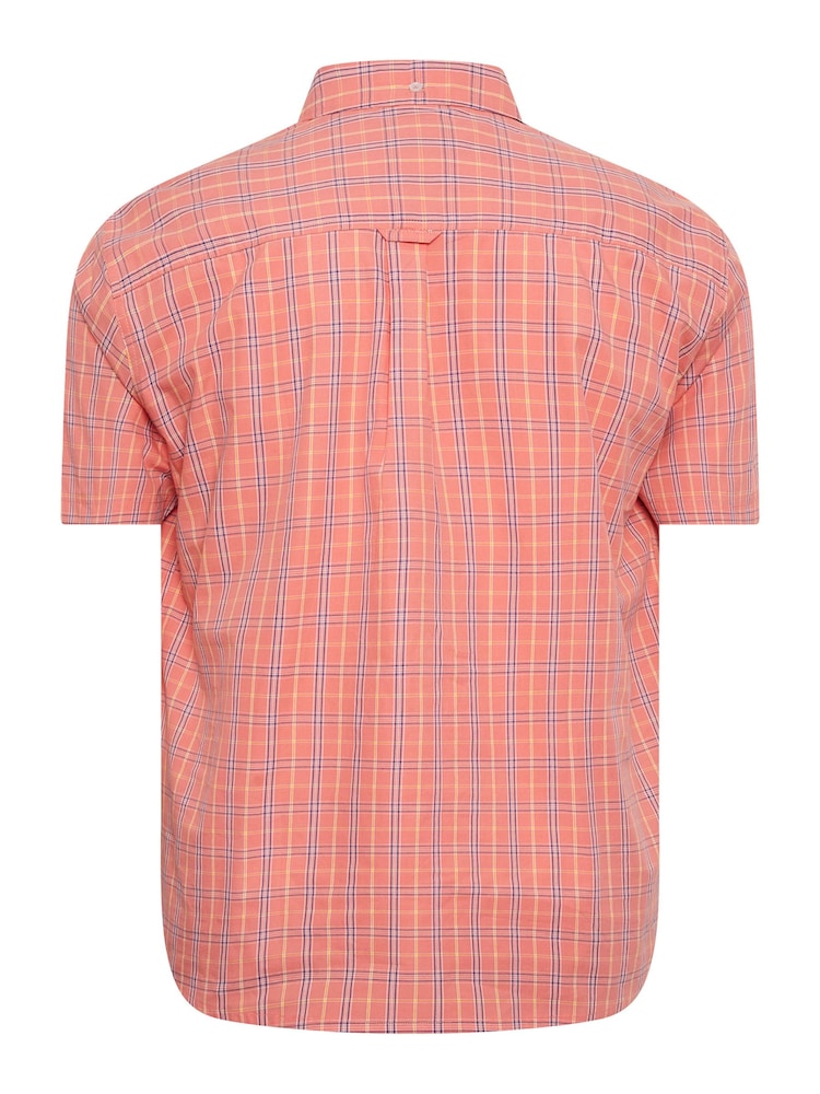 BadRhino Big & Tall Pink Checked 100% Cotton Shirt - Image 4 of 4