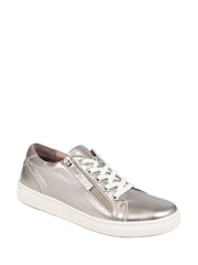 Оловянный - Jones Bootmaker Ladies Side Zip Casual Trainers - Image 4 of 7