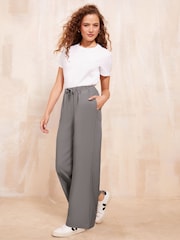 Friends Like These Grey Wide Leg Drawstring Tie Waist Trousers - Image 2 of 4
