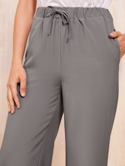 Friends Like These Grey Wide Leg Drawstring Tie Waist Trousers - Image 3 of 4