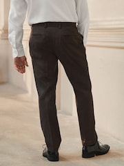 Brun - Coupe ajustée Tuxedo Pantalon de costume - Image 3 of 8