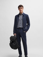 BOSS Blue Slim-Fit Shirt In Structured Performance-Stretch Fabric - Image 3 of 6