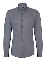 BOSS Blue Slim-Fit Shirt In Structured Performance-Stretch Fabric - Image 6 of 6
