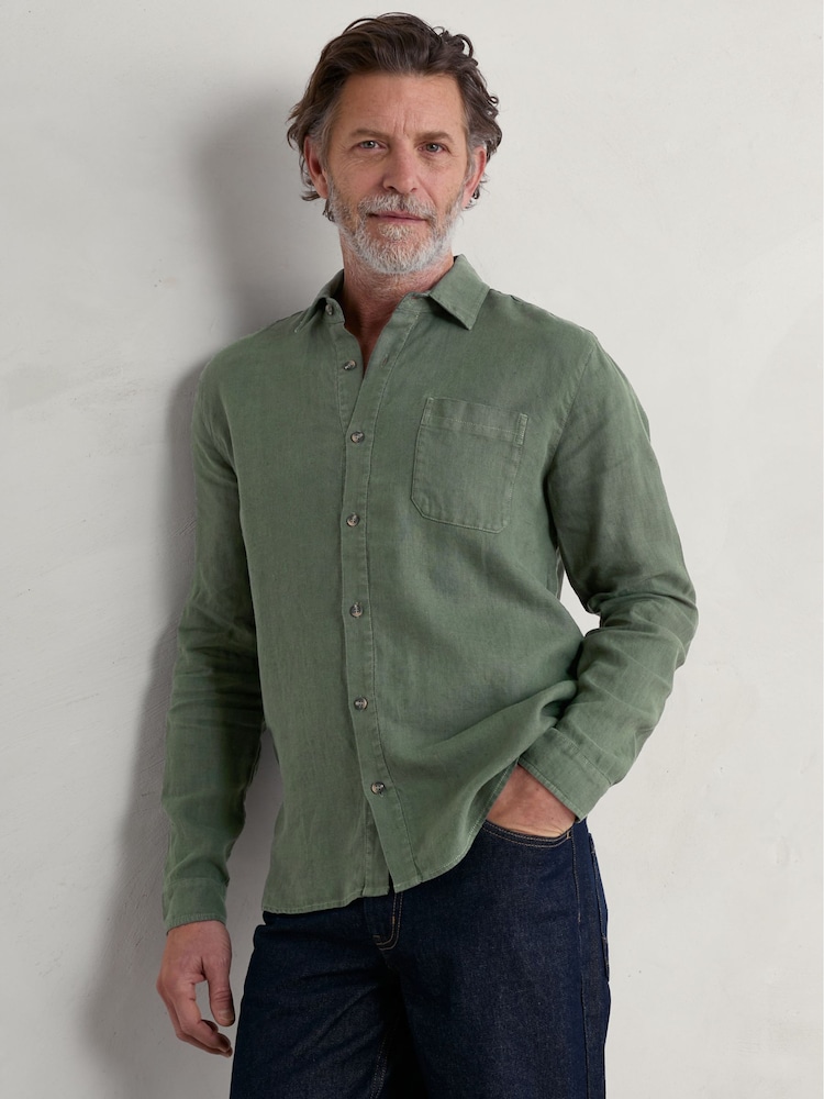 Seasalt Cornwall Green Mens Curator Shirt - Image 1 of 5