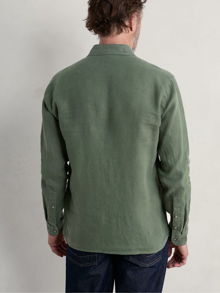 Seasalt Cornwall Green Mens Curator Shirt - Image 2 of 5