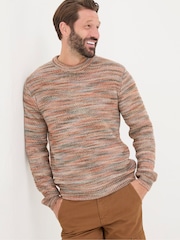 FatFace Orange Ombre Crew Neck Jumper - Image 1 of 5