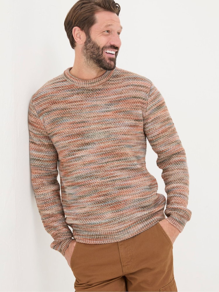 FatFace Orange Ombre Crew Neck Jumper - Image 1 of 5