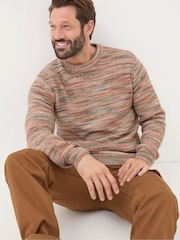 FatFace Orange Ombre Crew Neck Jumper - Image 3 of 5