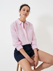 Crew Clothing Pink Linen Blend Shirt - Image 1 of 4