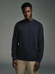 Bleu marine/blanc/pierre - Coupe décontractée à manches longues lourde 100% coton T-Chemises 3 Lot - Image 7 de 12