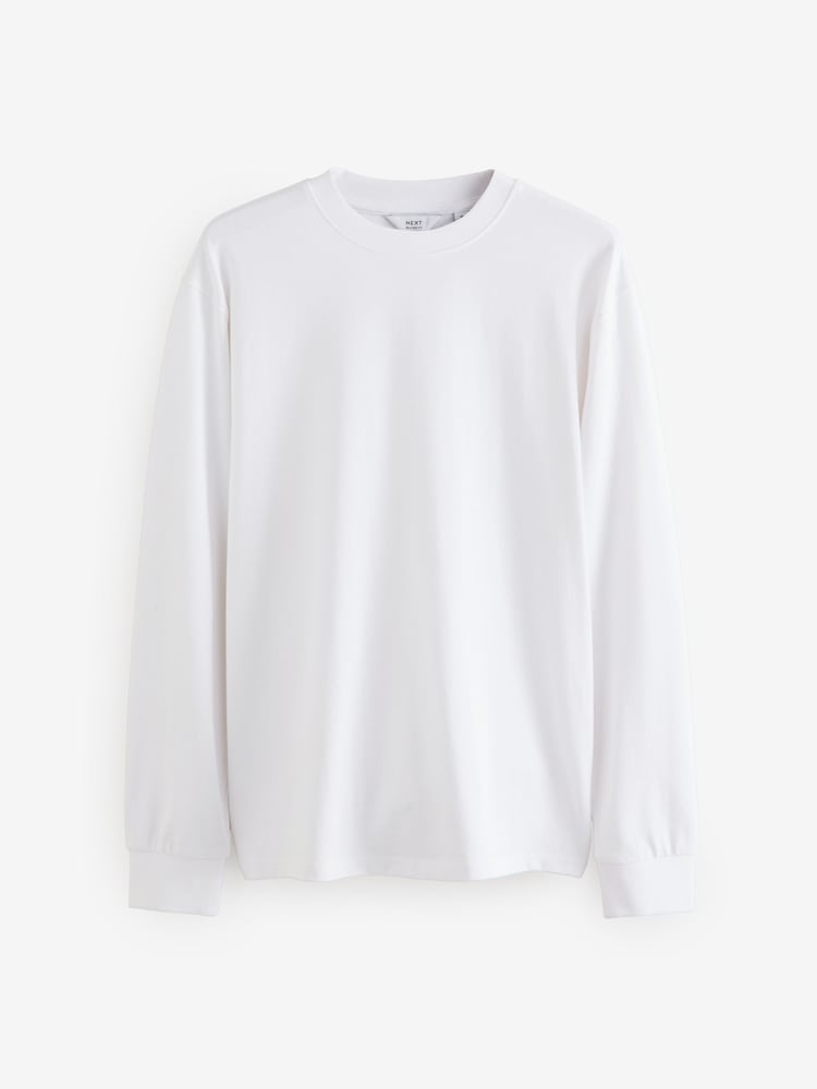Bleu marine/blanc/pierre - Coupe décontractée à manches longues lourde 100% coton T-Chemises 3 Lot - Image 8 of 12
