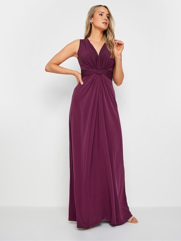 Long Tall Sally Burgundy Red Knot Front Maxi Dress - Image 1 of 5 Long Tall Sally Burgundy Red Knot Front Maxi Dress - Image 1 of 5
