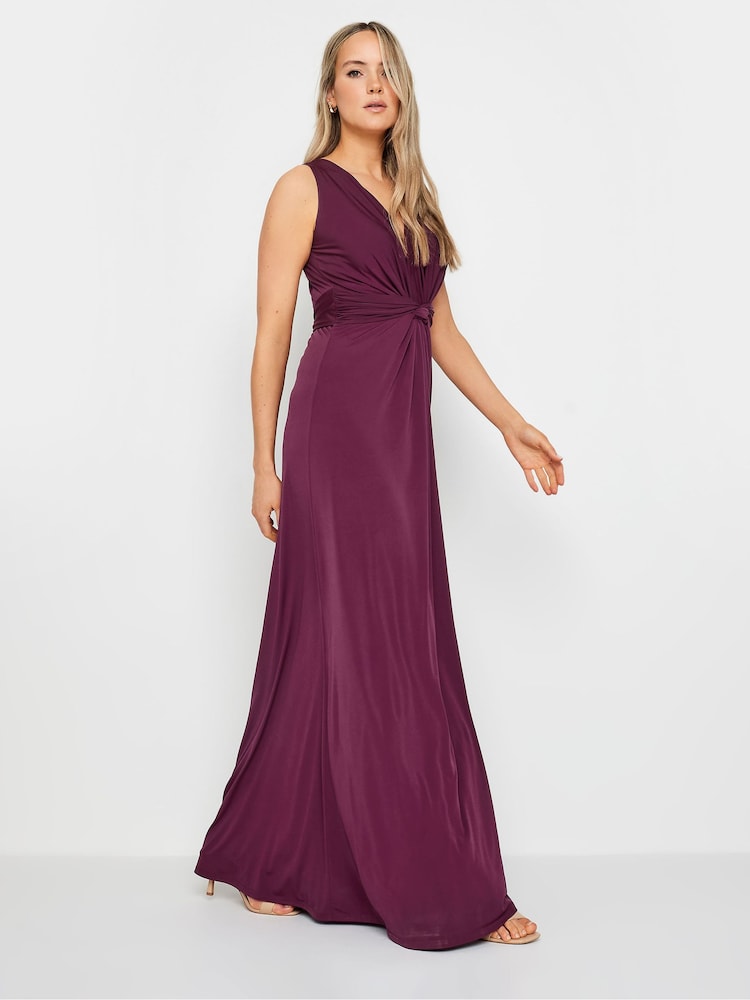 Long Tall Sally Burgundy Red Knot Front Maxi Dress - Image 2 of 5 Long Tall Sally Burgundy Red Knot Front Maxi Dress - Image 2 of 5