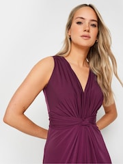 Long Tall Sally Burgundy Red Knot Front Maxi Dress - Image 4 of 5