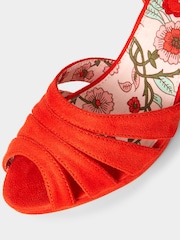 Joe Browns Orange Strappy Peep Toe Block Heeled Sandals - Image 4 of 4