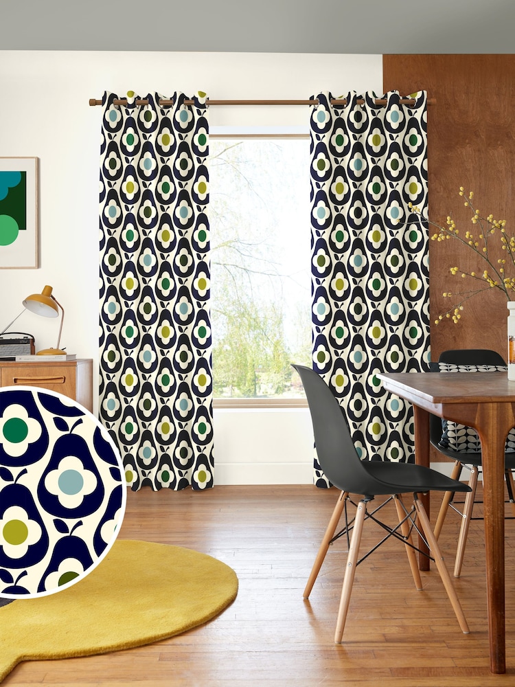 Orla Kiely Whale Blue Multi Pear Made to Measure Curtains - Image 1 of 5