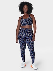 Sweaty Betty Black Coral Texture Print Full Length Power Workout Leggings - Image 3 of 8