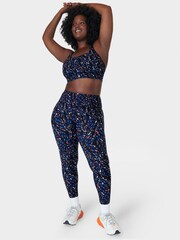Sweaty Betty Black Coral Texture Print Full Length Power Workout Leggings - Image 4 of 8