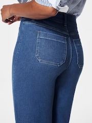 SPANXshape™ Every Wear Cropped Wide Leg Jeans with Patch Pockets, Washed Blue - Image 6 of 6
