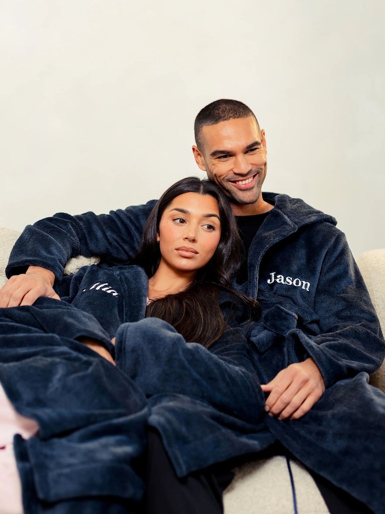 Personalised Two Tone Maxi Dressing Gown By Lulabay - Image 2 of 2 Personalised Two Tone Maxi Dressing Gown By Lulabay - Image 2 of 2
