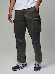 Khaki Green Regular Fit Soft Touch Utility Cargo Trousers - Image 1 of 11