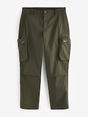 Khaki Green Regular Fit Soft Touch Utility Cargo Trousers - Image 7 of 11
