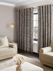 Cortinas florais de veludo fosco com ilhós blackout - Imagem 3 de 5
