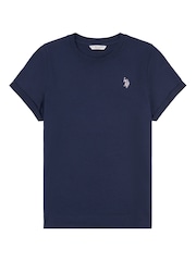U.S. Polo Assn. Blue Womens Crew Neck Double Horsemen T-Shirt - Image 5 of 6