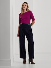 Пурпурный - Ralph Lauren хлопковые футболки с вырезом лодочкой Lauren Judy - Изображение 3 из 9
