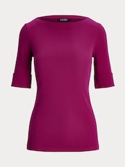 Пурпурный - Ralph Lauren хлопковые футболки с вырезом лодочкой Lauren Judy - Изображение 9 из 9